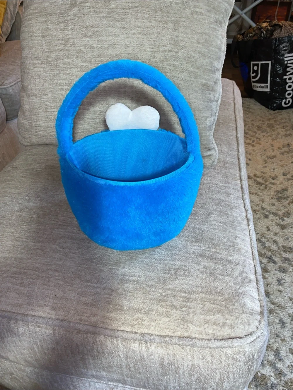Plush Elmo & Cookie Monster Character Baskets - Blue and Red Easter,Halloweenetc